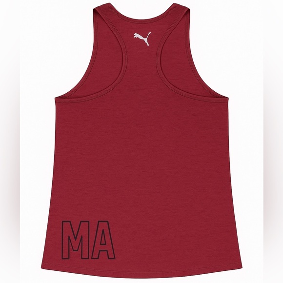 Puma Racerback Tank Top Tunic Length Athletic Training Shirt Maroon Size Small - Picture 3 of 5